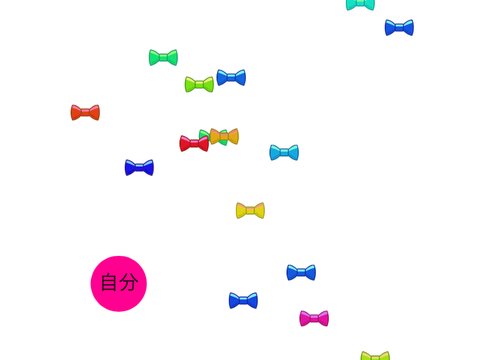 リボンを拾うゲーム