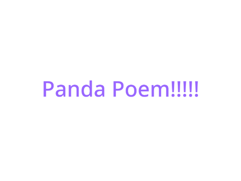 Panda Poem