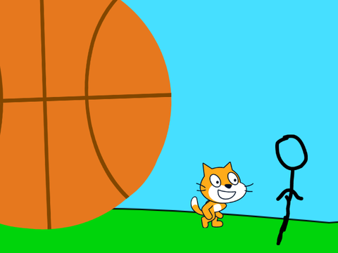 Add yourself running away from the giant basket ball! (1)