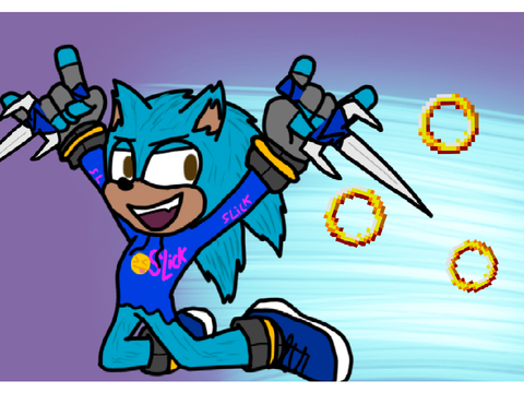 ~Blue with sais art!⚡️✨