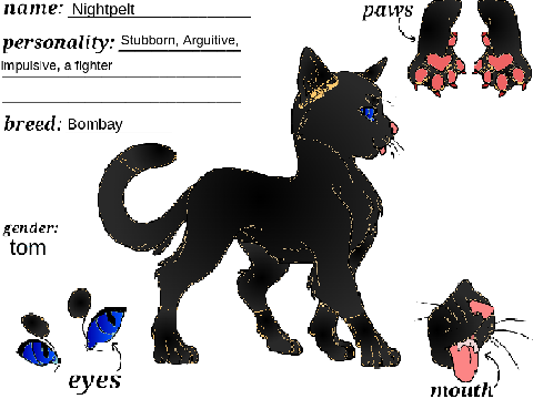 Fursona- Nightpelt OC (~Warrior Cats~)