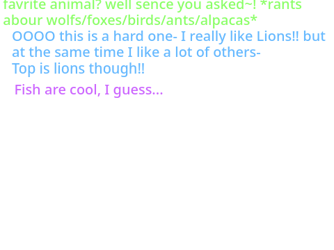 my characters favorite animal