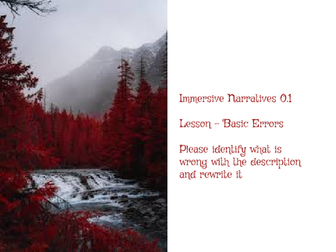 Immersive Narratives Lesson 0.1