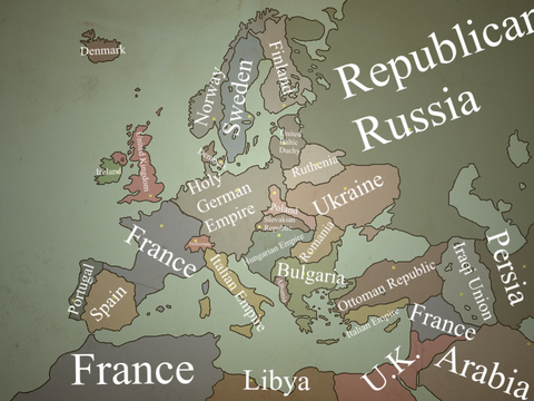 Europe map but the Central Powers won WW1 