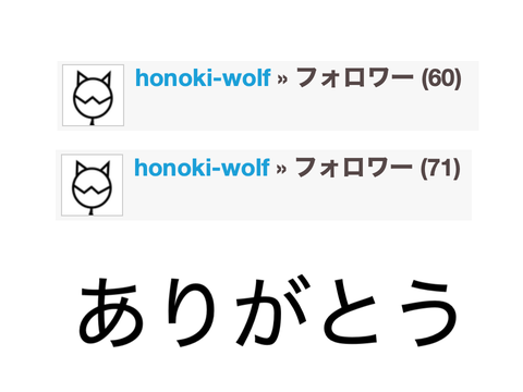 祝フォロワー60アンド71人ありがとう
