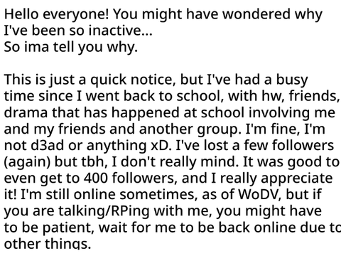 Why have I been so inactive?