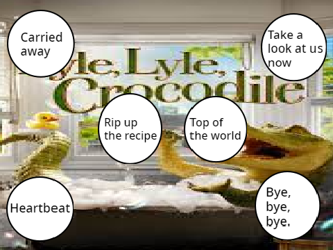 The greatest songs from Lyle, Lyle, Crocodile.  remix