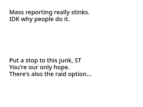 NO MASS REPORTING