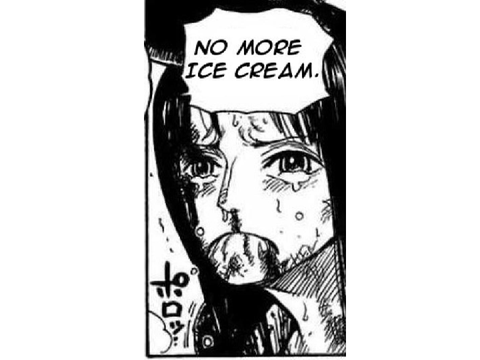 nico robin crying cos she cant have anymore ice cream