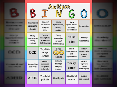 Educational Autistic Traits Bingo!!! (Remix)