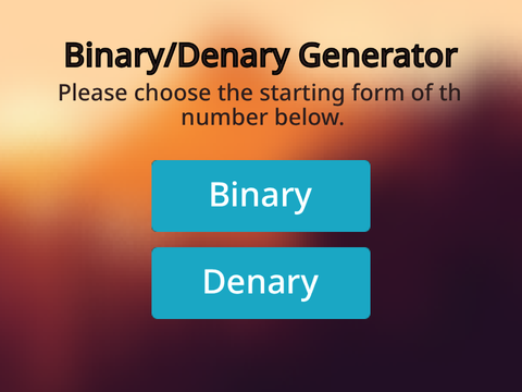 Binary/Denary Converter