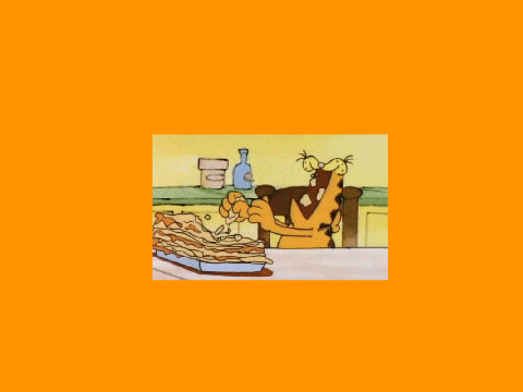 Garfield eating