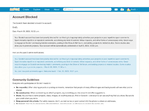 My main was blocked for a week