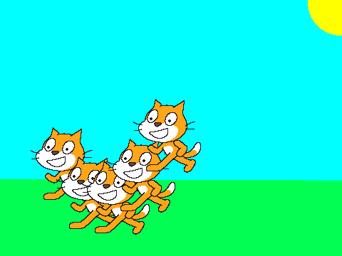 Dah scratch cats bouncing around