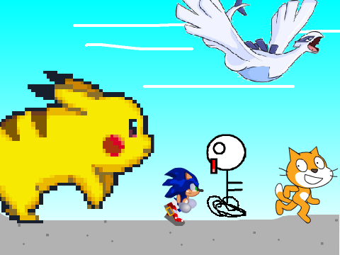 Add yourself running/riding from/on a giant Pikachu!