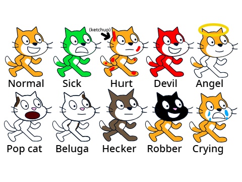 Versions of Scratch cat