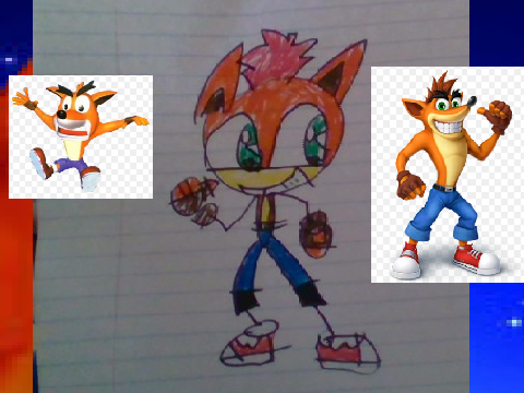OMG IT'S CROSH BANDICA!! (Crash fanart)