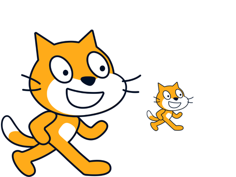 scratch cat tells the time