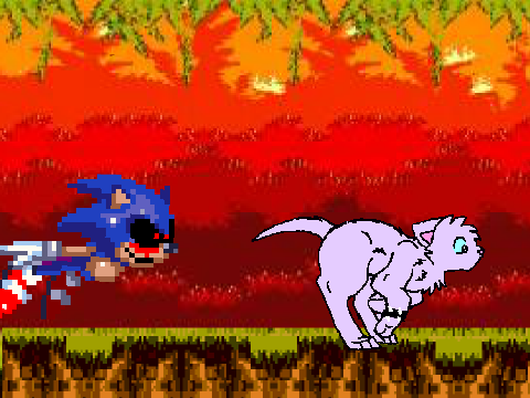 add yourself running from sonic exe. remix