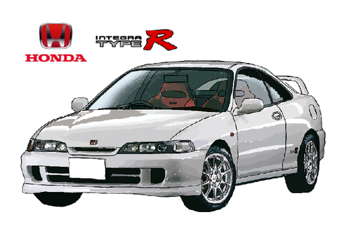 車のイラスト50〜ホンダ  インテグラ タイプR DC2〜