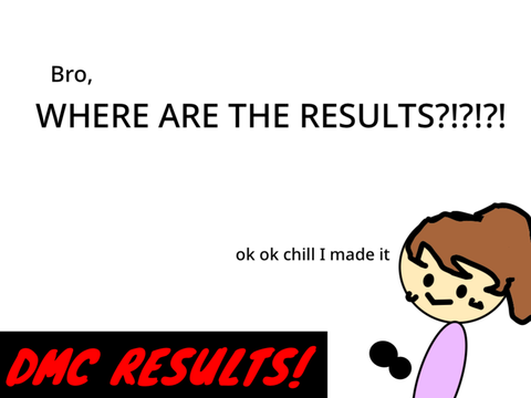 "Did the results come out yet?" -- DMC RESULTS, FINALLY!!!!