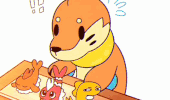 Buizel and Tatsugiri animated gif