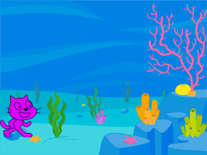 Underwater Purple Cat