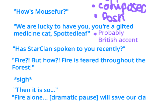 warrior cats • into the wild prologue [voice audition] Bluestar