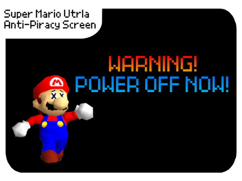 Super Mario Utrla Anti-Piracy Screen
