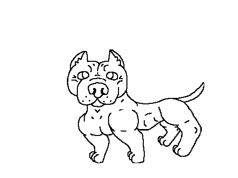 (Bday special)(Classic) American Bully Lineart (cropped ears natural tail)