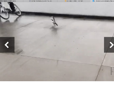 Skateboard bicycle accident GIF