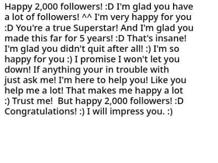 Happy 2,000 followers! :D