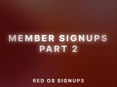 [REOPENED] MEMBER SIGNUPS - rOS VIII