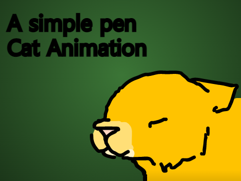 A simple Pen/Brush Cat Animation