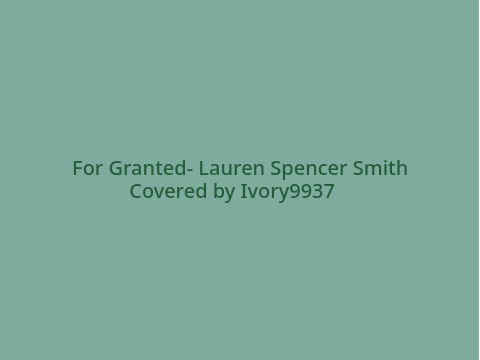 For Granted- Cover