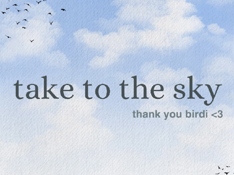 thank you birdi! (take to the sky cover)
