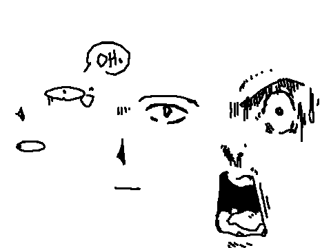 Three eyes, brows, noses, mouths