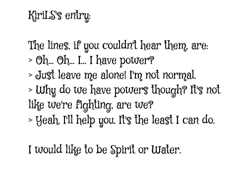 Voicing Tryouts: My entry