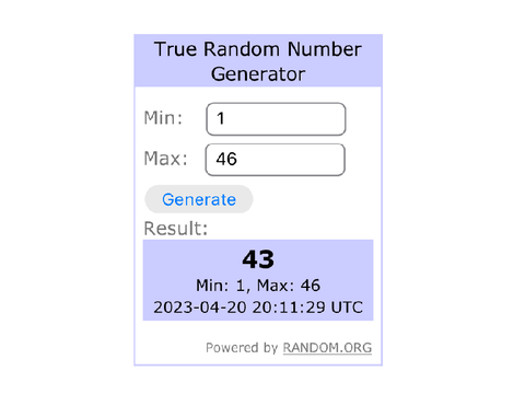 RAFFLE RESULTS 