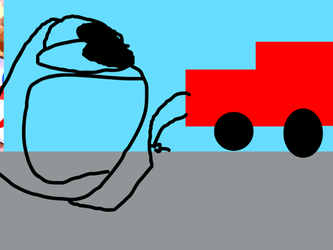 man got run over by a truck now has....