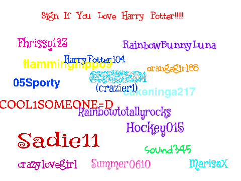 Sign If You Love Harry Potter!!!!!  remix remix remix remix remix remix