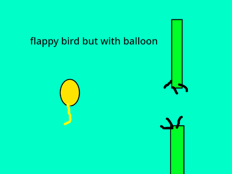 flappy bird but with a balloon with cactus