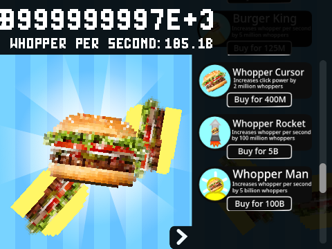 Whopper Clicker HACKED #Games #All #Hacked