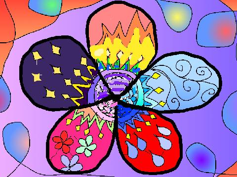 Flower design coloring sheet remix