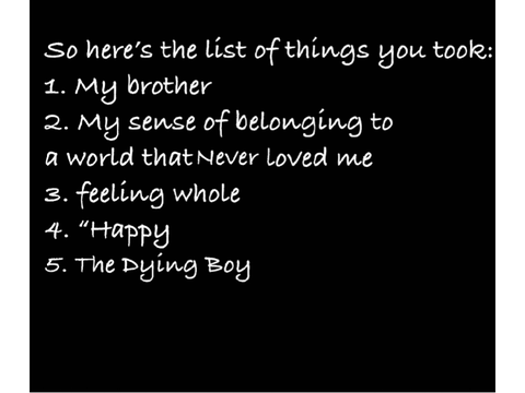 The List of Things You Took; part 2