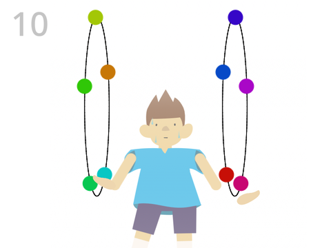 Juggling with rainbow ballz (not suss