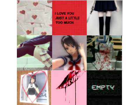 Ayano Aishi Moodboard Tw:blo0d, kn!ves