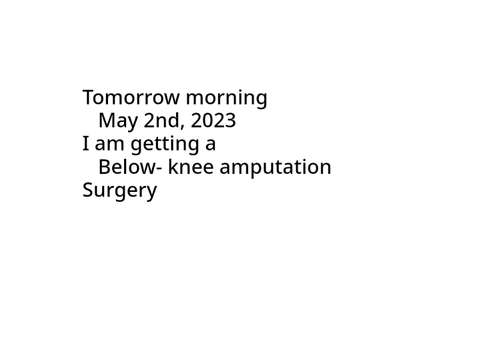 Tomorrow morning 