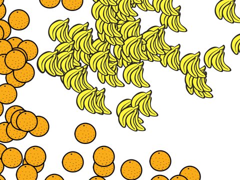 banana, orange, apple Battle Royal