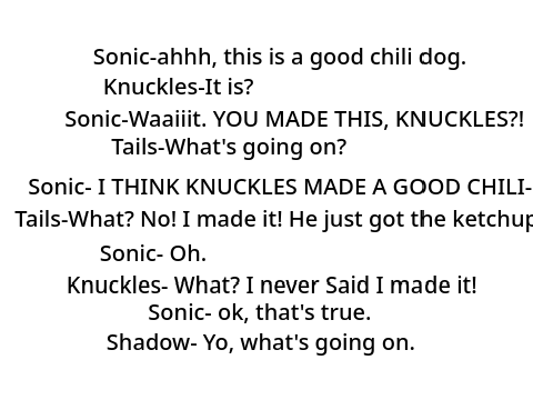 Script w/ some of amy's lines & all of Knuckles'